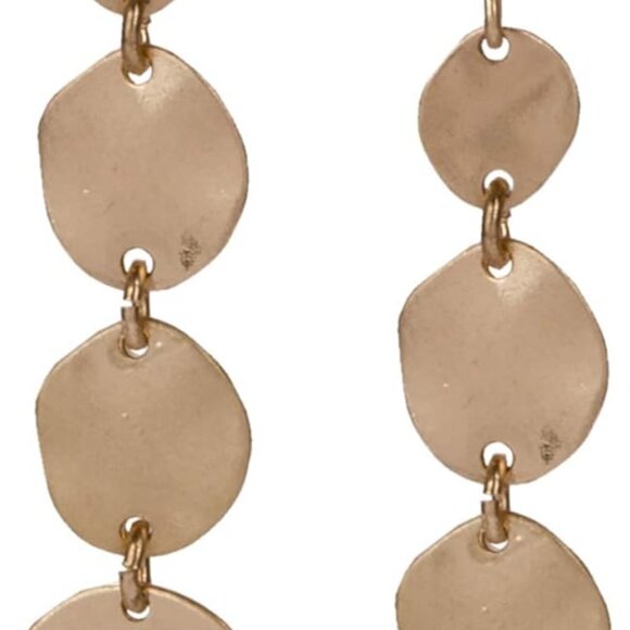 Jewelry - Boho Round Minimalist 3 or 4 Statement Disc Drop Dangle s in Gold and Silver, Tr